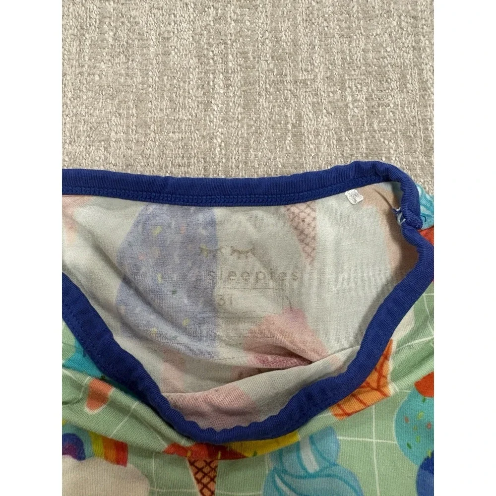 Little Sleepies Aqua Rainbow Sprinkles Bamboo 2 Piece Short Sleeve Set Size 3T